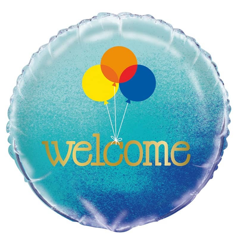 Blue Ombre Welcome Foil Balloon 45CM (18") - Party Owls