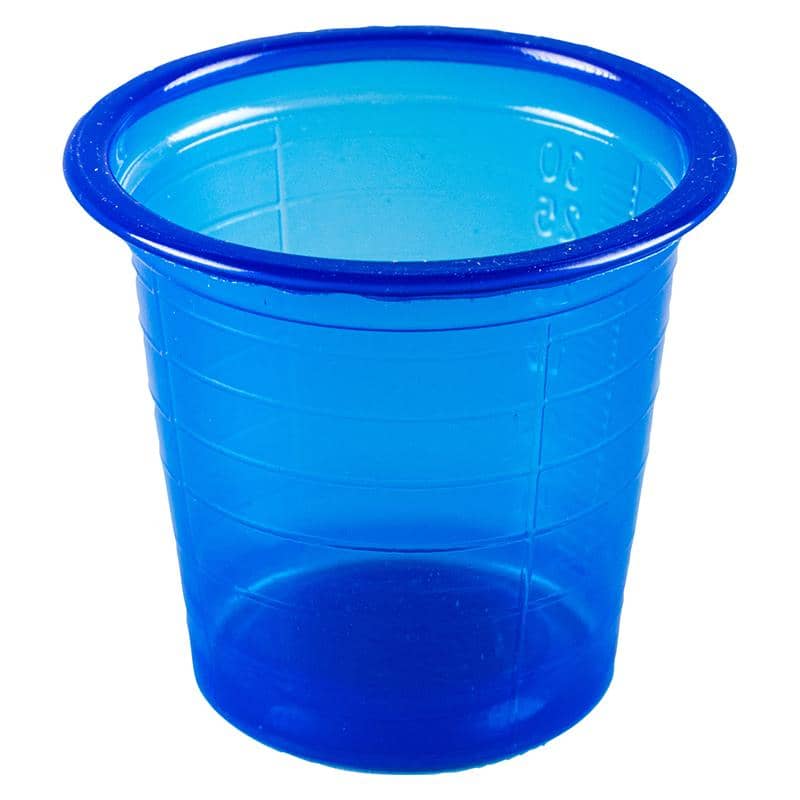 Blue Plastic Shot Glasses 30ml 50pk Drinkware - Party Owls