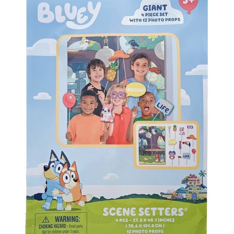 Bluey Scene Setter With Photo Props Backdrop 8837204 - Party Owls