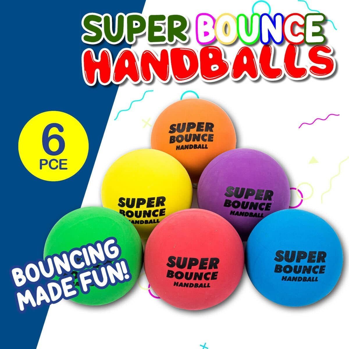 Bounce Hand Balls 6CM 6pk Party Favours - Party Owls