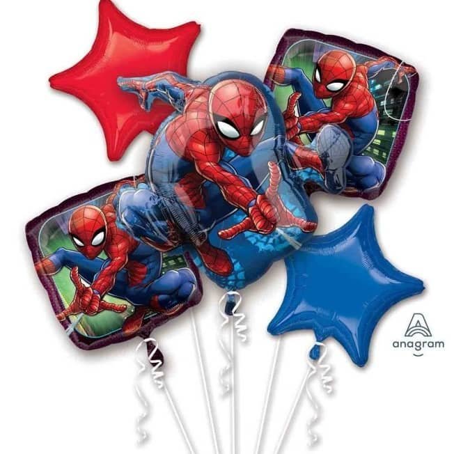 Spider-Man Bouquet Balloons 5pk 3466701 - Party Owls