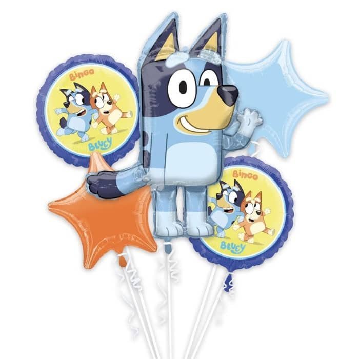 Bouquet Foil Balloons 5pk Bluey 4339001 - Party Owls