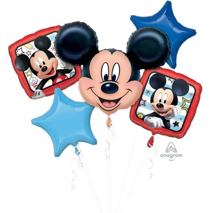 Disney Mickey Mouse Balloon Bouquet Mickey Road Racers Foil Balloons 5pk 3622601 - Party Owls