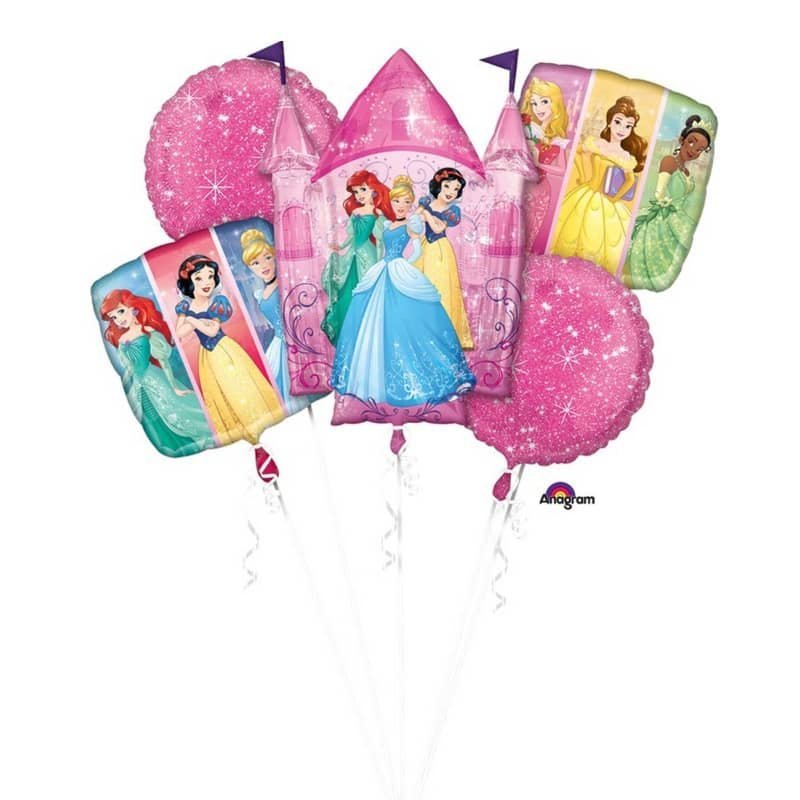 Disney Princess Foil Balloon Bouquet 5pk 3393101 - Party Owls