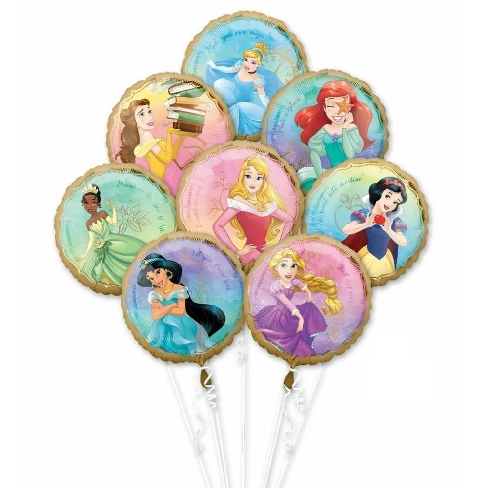 Disney Princess Bouquet Foil Balloons 8pk 43cm (17") 3980801 - Party Owls