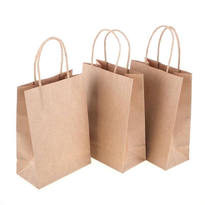Brown Kraft Paper Party Bags 3pk 21cm x 15cm x 8cm - Party Owls