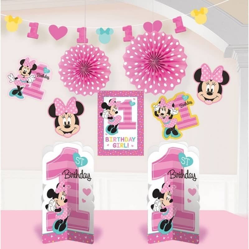 Minnie Mouse Fun To Be One 1st Birthday Buffet Table Decorating Kity 241834 - Party Owls