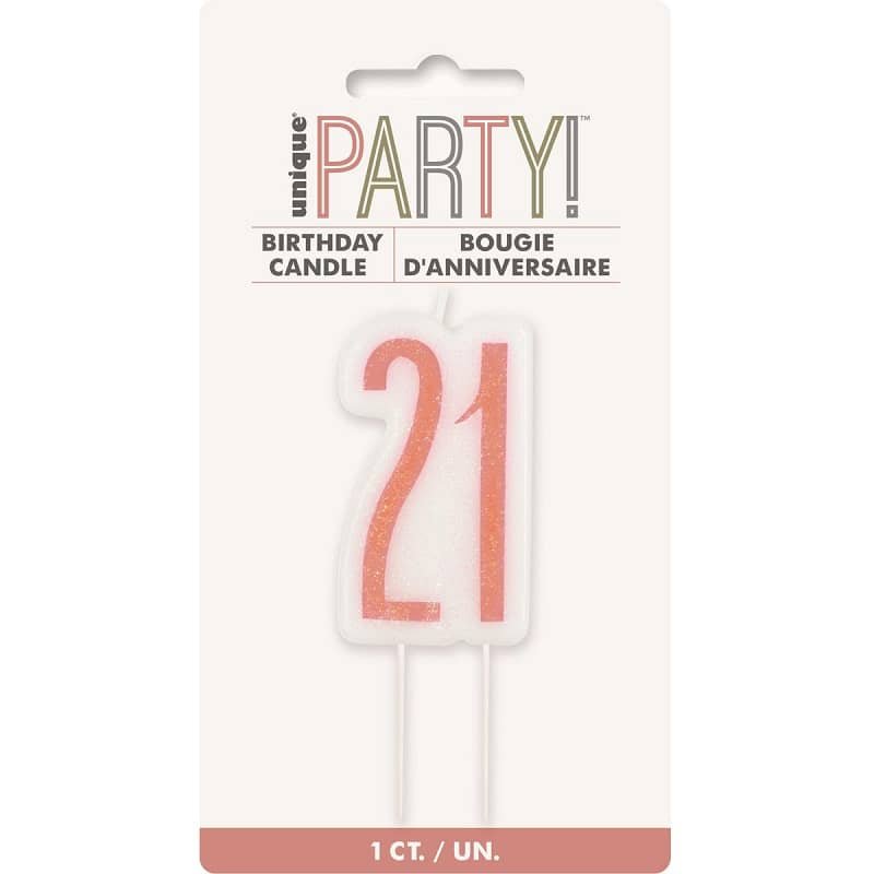 Candle "21" Rose Gold 21st Birthday Numeral Candle 84983 - Party Owls