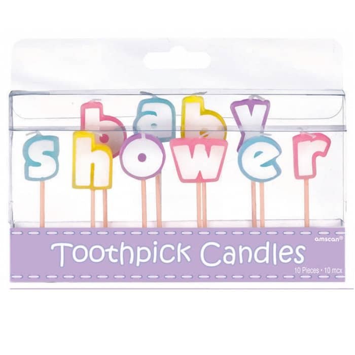 Baby Shower Toothpick Candles 10pk Unisex 382396 - Party Owls