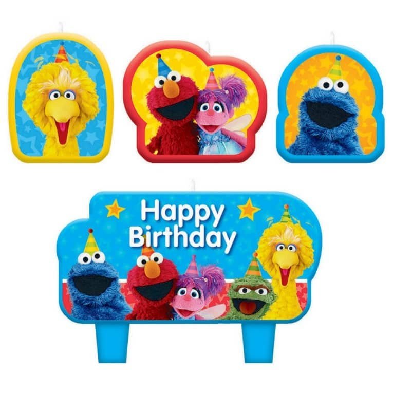 Candles 4PCS Sesame Street Happy Birthday 170448 - Party Owls