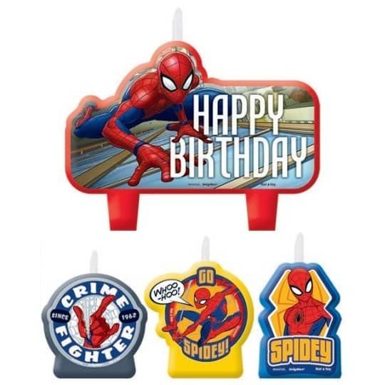 Spider-Man Birthday Candles 4PCS Webbed Wonder 171860 - Party Owls