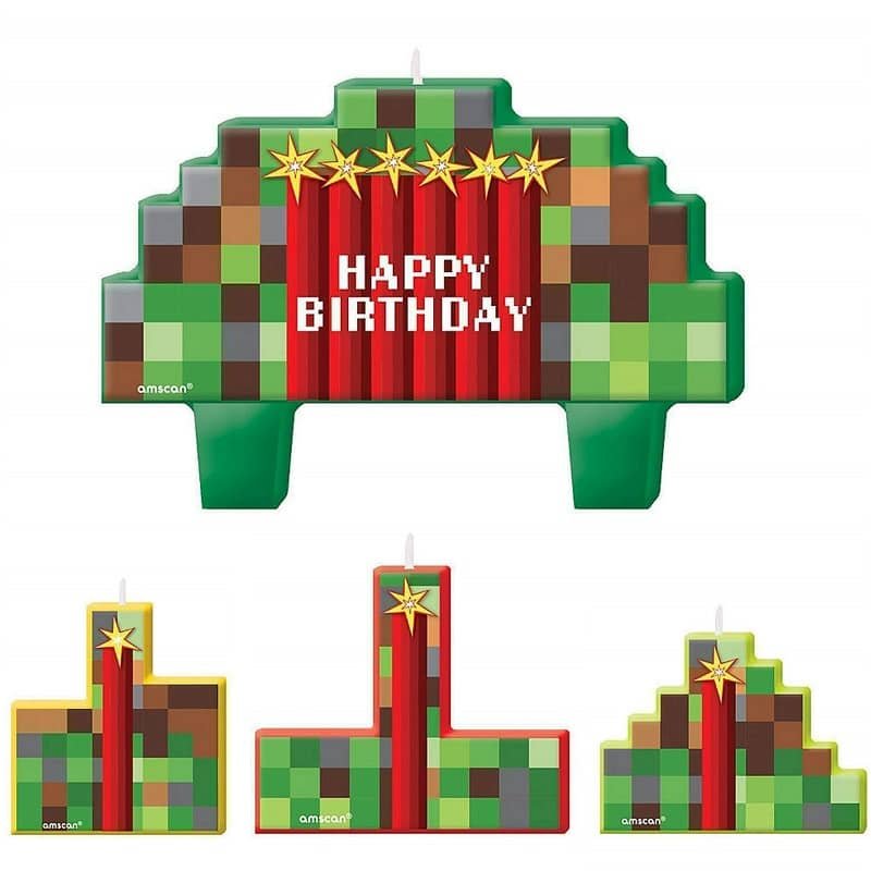 TNT Minecraft Style Candles 4PCS 170456 - Party Owls