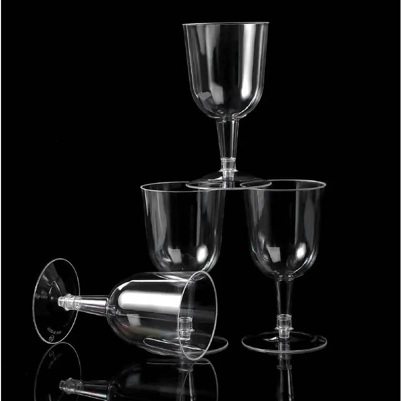 Clear Plastic Wine Glasses 200ml 4pk Drinkware - Party Owls