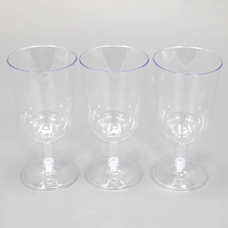 Clear Plastic Wine Glasses 200ml 4pk Drinkware - Party Owls