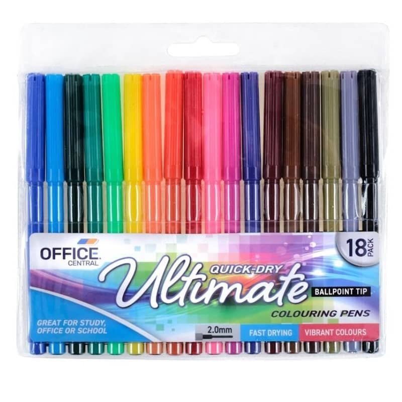 Colouring Pens Colour Markers 18pk - Party Owls