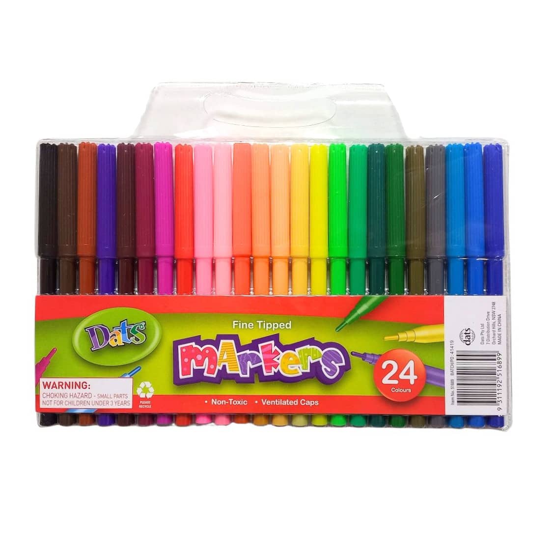 Colouring Pens Colour Markers 24pk Fine Tip - Party Owls