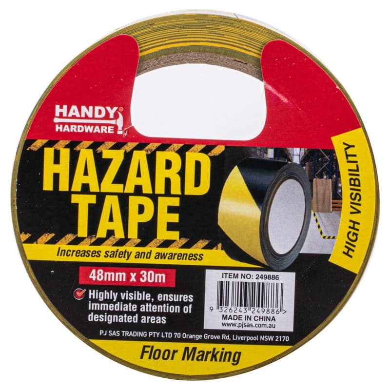 Construction Black Yellow Hazard Duct Tape 30M - Party Owls