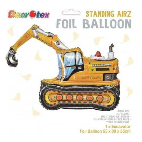 Construction Excavator Large Foil Balloon 89CM (35") - Party Owls