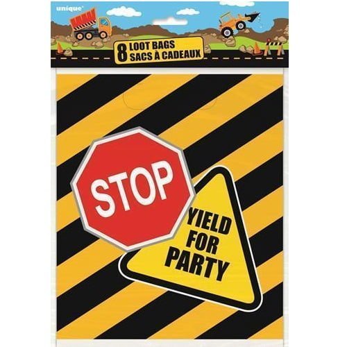 Construction Loot Lolly Party Bags 8pk 52153 - Party Owls