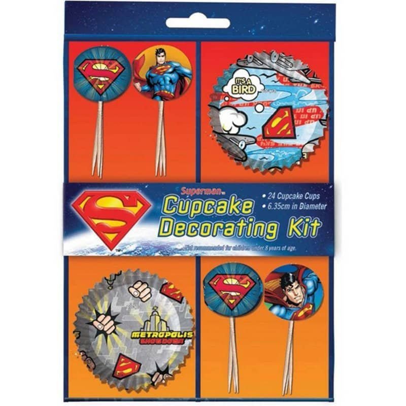 Superman Cupcake Decorations Kit 24pk 070069 - Party Owls