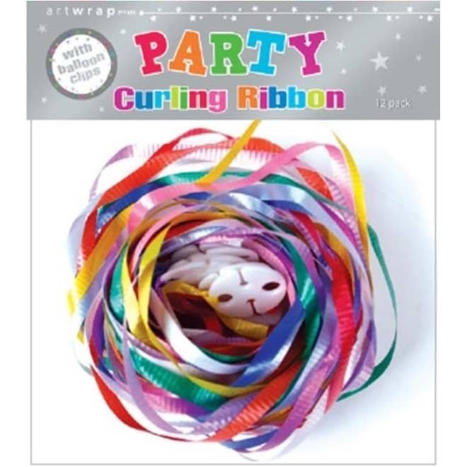 Curling Ribbons With Balloon Clips 12pk Multi-colour E816 - Party Owls