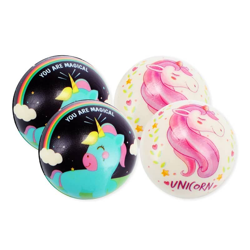 Cute Unicorn Stress Relief Balls 7.6CM 4pk - Party Owls