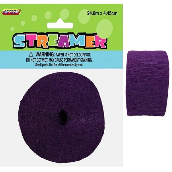 Deep Purple Crepe Streamer Party Decorations - Party Owls