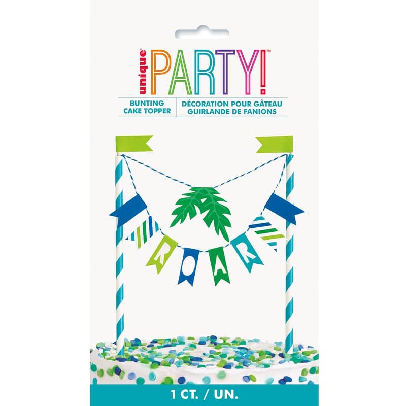 Dinosaurs Bunting Cake Topper Blue And Green - Party Owls