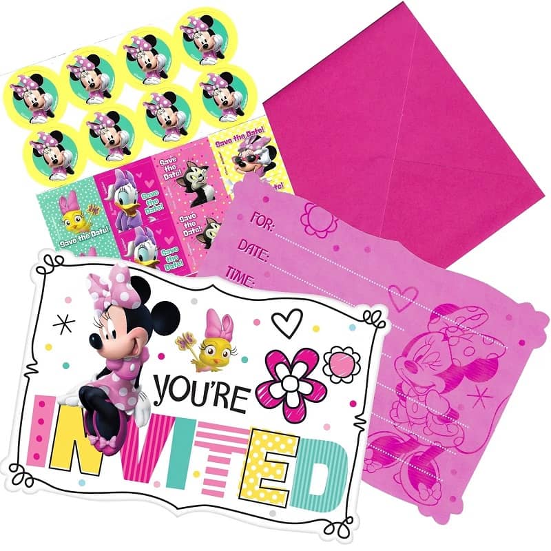 Disney Minnie Mouse Postcard Party Invitations 8pk - Party Owls