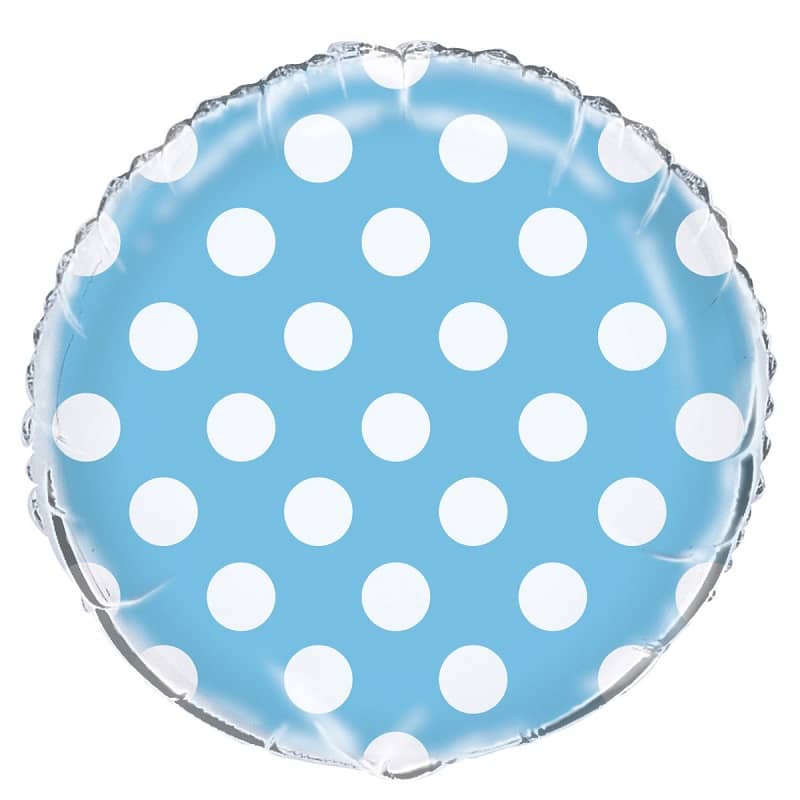 Dots Powder Blue Foil Balloon 45cm (18") - Party Owls
