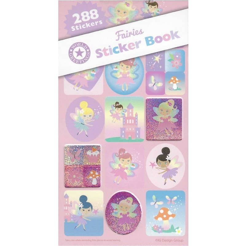 Fairies Sticker Book 288pk (12 Sheets) Party Favour - Party Owls