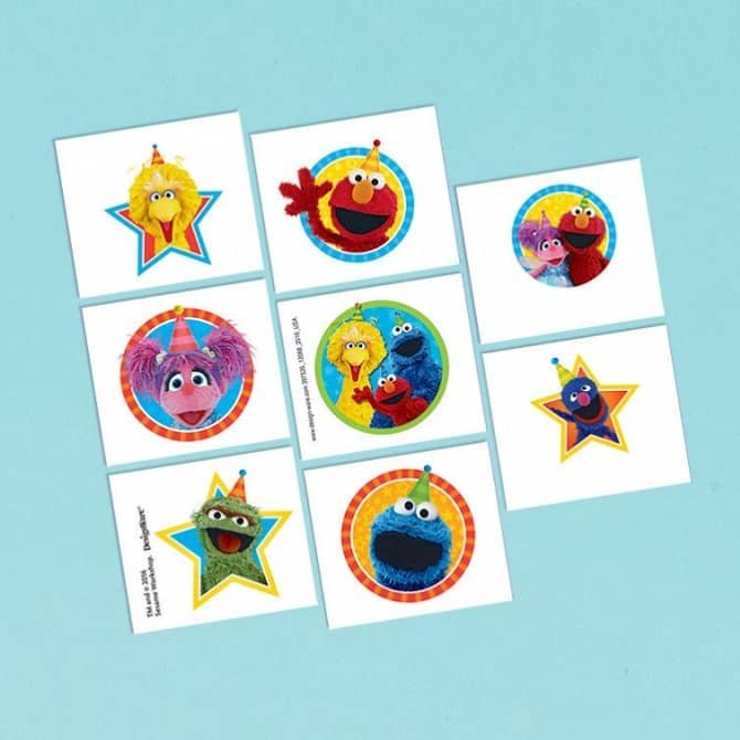 Sesame Street Fake Tattoos 8PCS Party Favours 397535 - Party Owls
