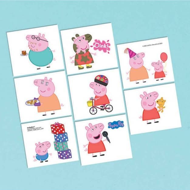 Peppa Pig Fake Tattoos 8pk Party Favour 395953 - Party Owls
