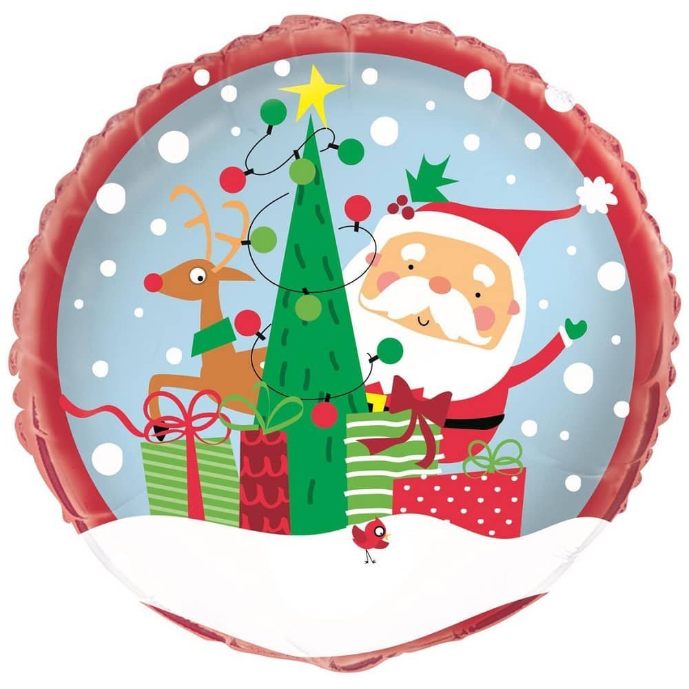 Christmas Colourful Santa Foil Balloon 45CM (18") 72877 - Party Owls