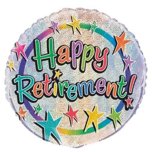 Happy Retirement Foil Prismatic Balloon 45CM (18")