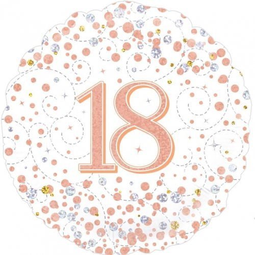 Rose Gold 18th Birthday Foil Prismatic Balloon 45cm (18") 210422 - Party Owls