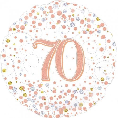 Rose Gold 70th Birthday Foil Prismatic Balloon 45cm (18") 210428 - Party Owls