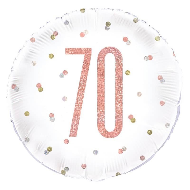 Rose Gold 70th Birthday Foil Prismatic Balloon 45CM (18") 84907 - Party Owls