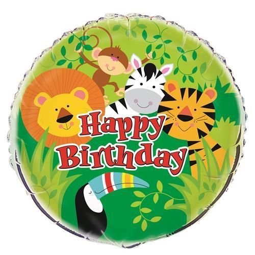 Jungle Animals Zoo Safari Foil Balloon 45cm 52167 - Party Owls