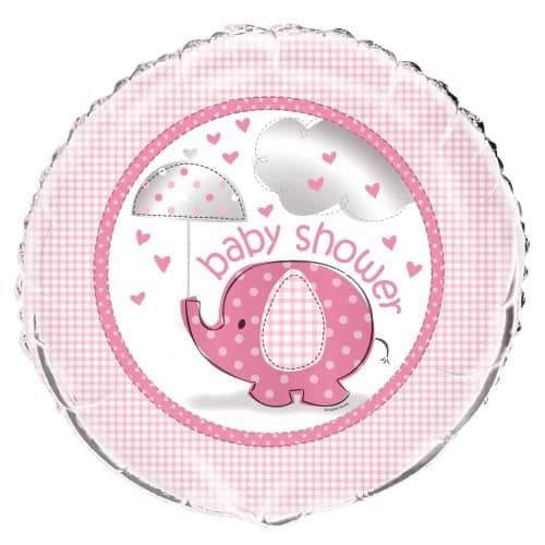 Umbrellaphant Baby Shower Foil Balloon 45CM (18") Girls Pink 41667 - Party Owls
