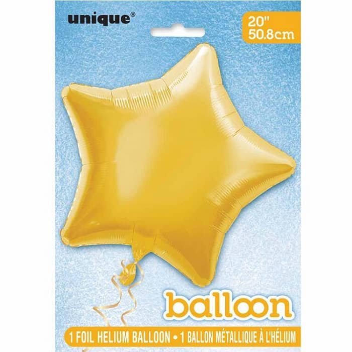 Foil Balloon 50CM Gold Star Shape 53321 - Party Owls