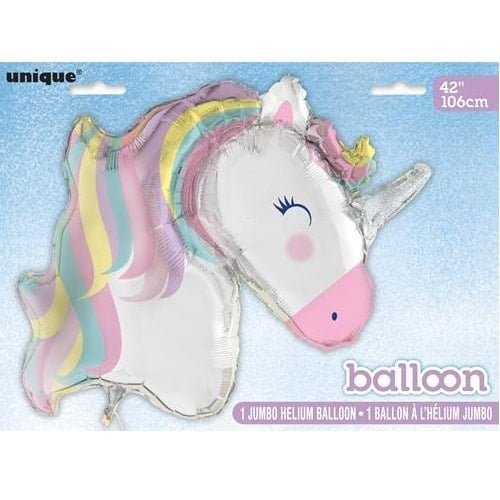 Giant Unicorn Foil Balloon 106cm Unicorn Decorations 56709 - Party Owls