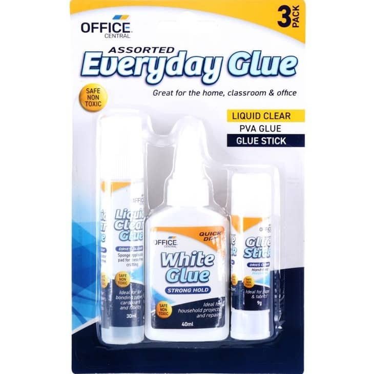 Glue Set 3pk Liquid Clear White PVA Glue Stick 252152 - Party Owls