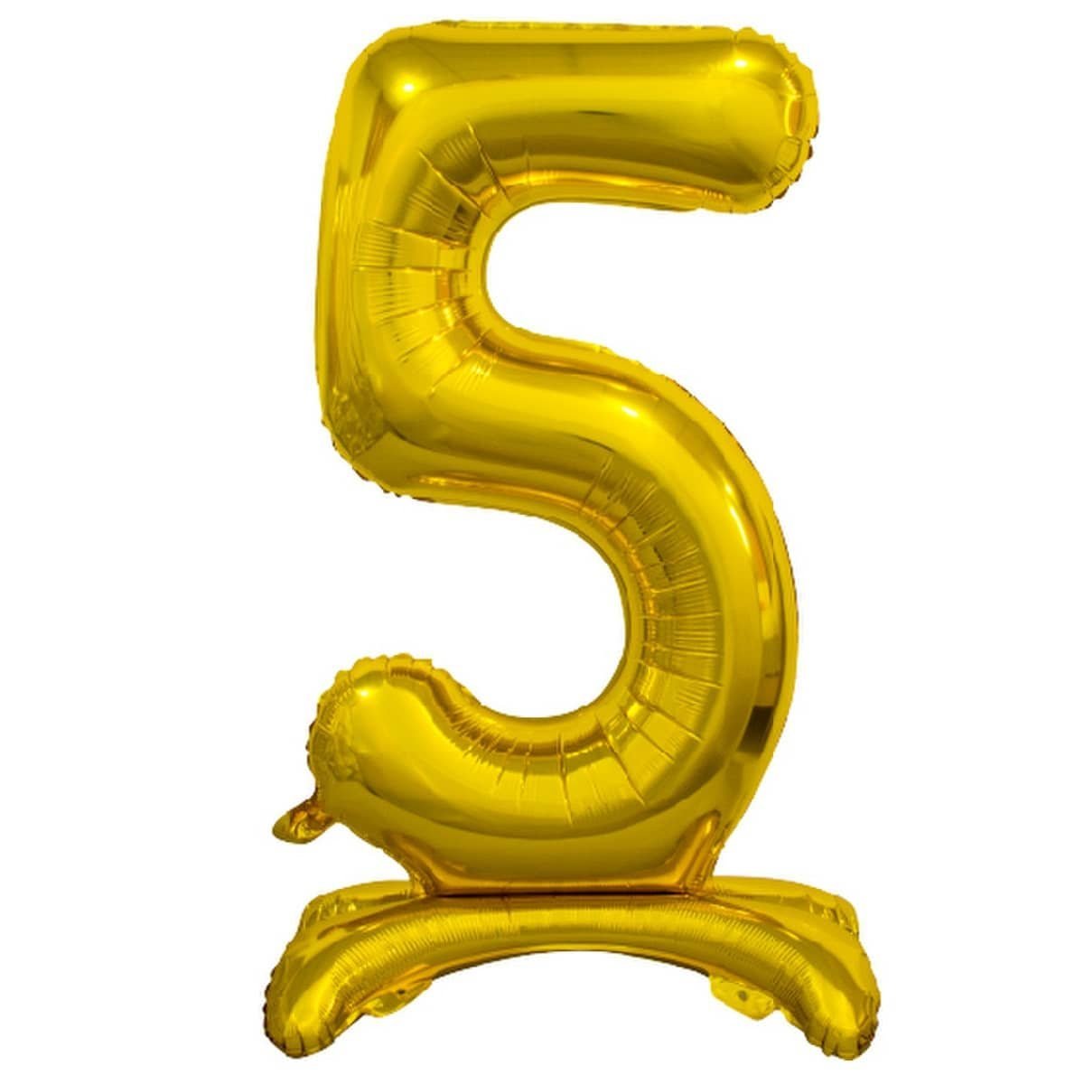 Gold "5" Giant Standing Air Filled Numeral Foil Balloon 76CM (30") 13235 - Party Owls