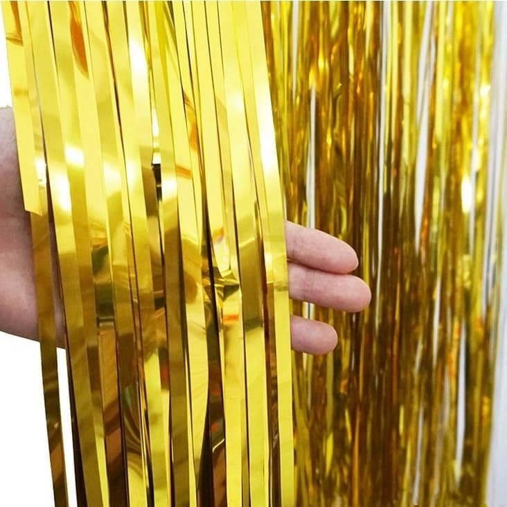 Metallic Gold Foil Curtain 2M x 90CM Backdrop E7778 - Party Owls
