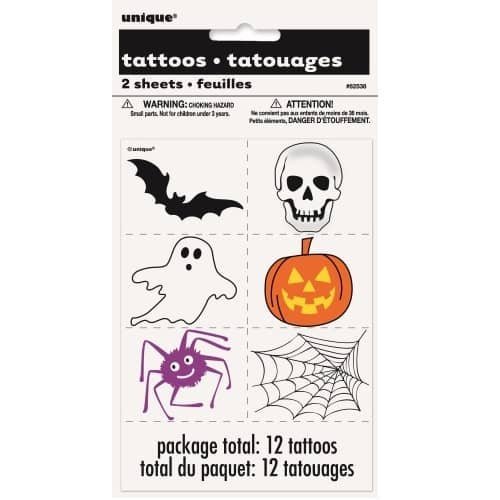 Halloween Fake Tattoo Sheets 12PCS - Party Owls