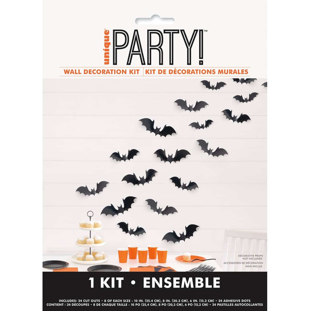 Halloween Flying Bats Stickers Wall Decoration Kit 24pk - Party Owls