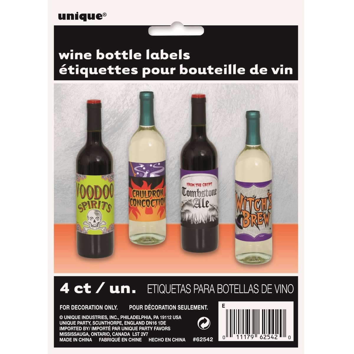 Halloween Scary Wine Bottle Labels 4pk - Party Owls