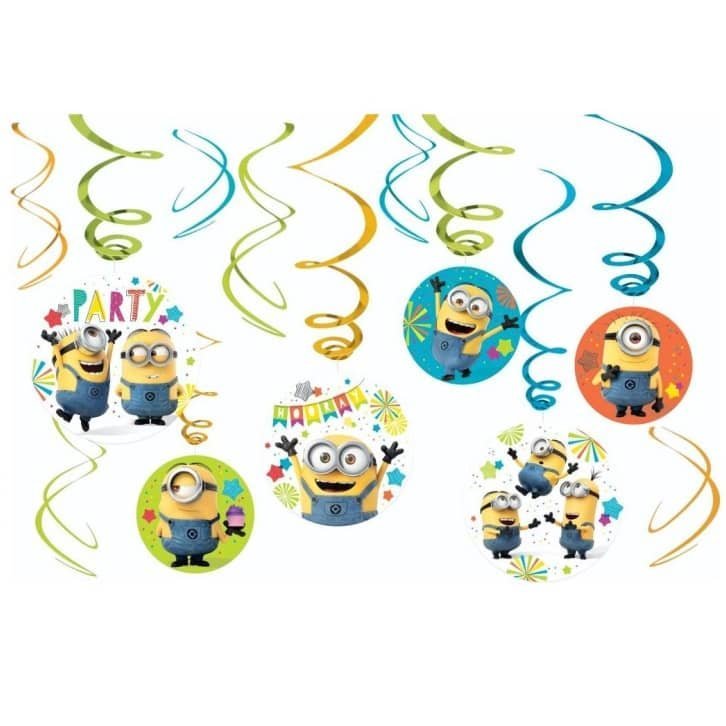 Despicable Me Minions Hanging Swirl Decorations 12pk   671798 - Party Owls