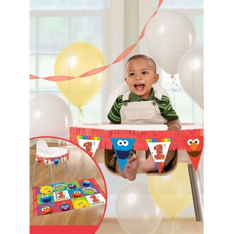 Sesame Street Elmo Turns One 1st Birthday High Chair Decorations Kit 241595 - Party Owls